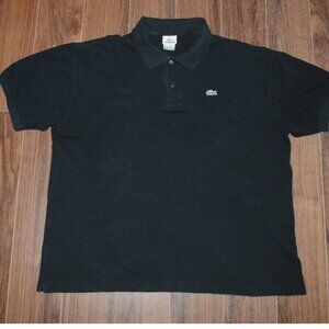 Lacoste Black Polo Shirt Cotton Chest 46" Size 7